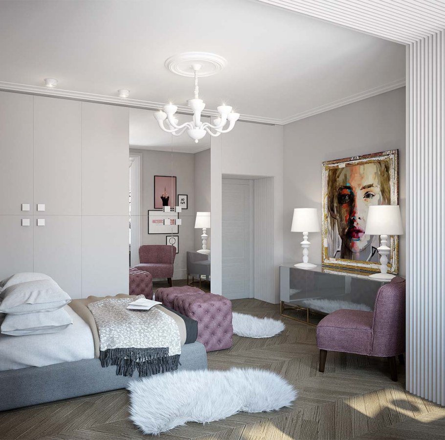 Жемчужно-серый цвет стен