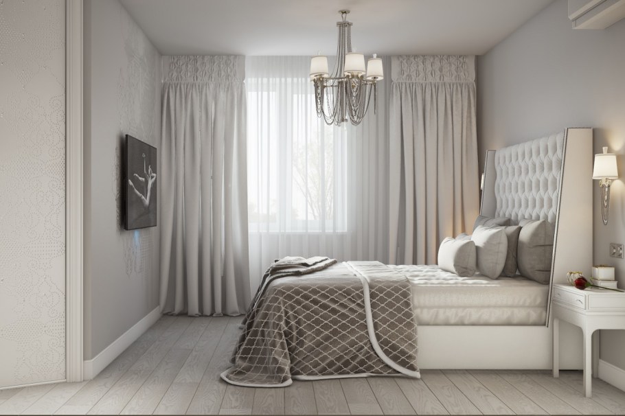 Комната в бело-жемчужных тонах