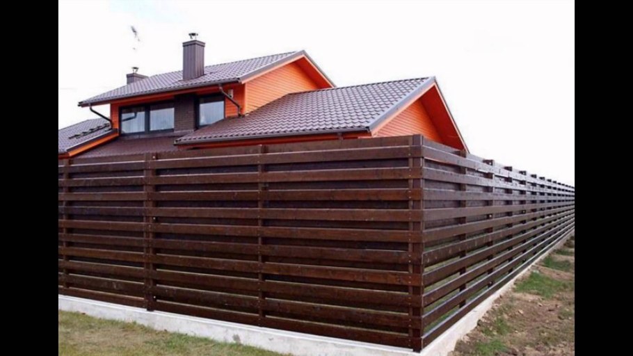 Современный деревянный забор