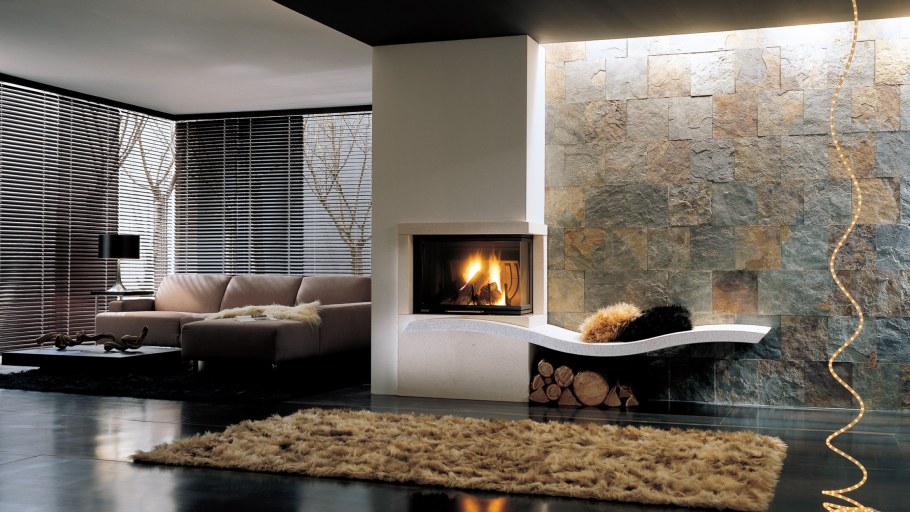 Камин в современном интерьере