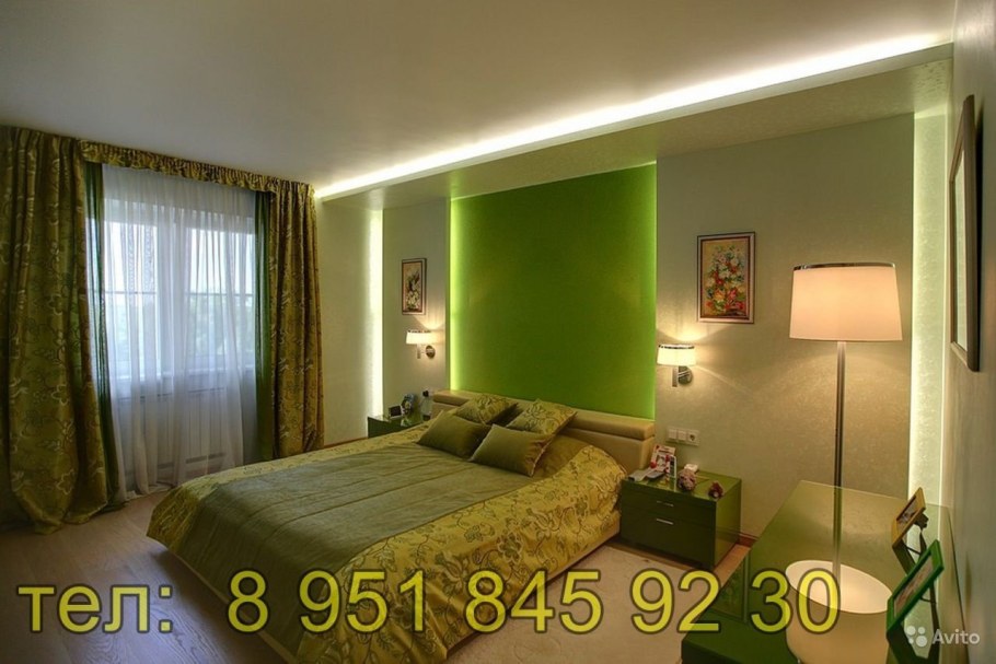 Спальня в фисташковых тонах