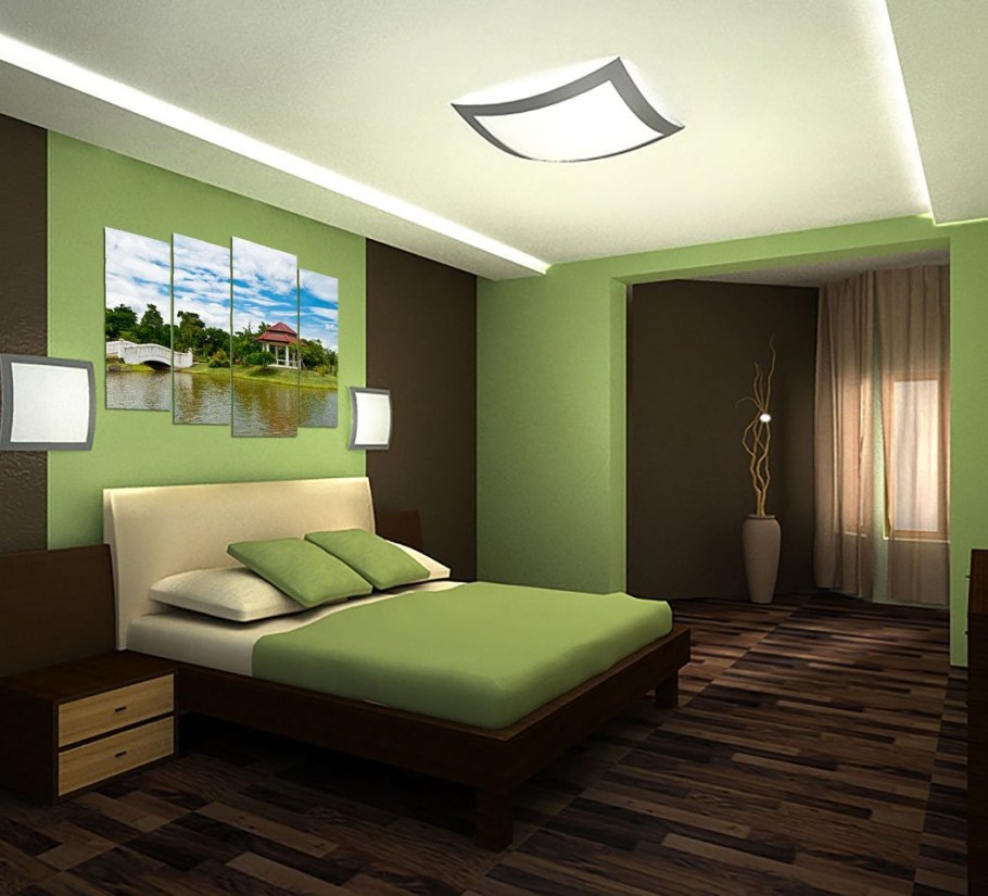 Спальня в зеленом цвете