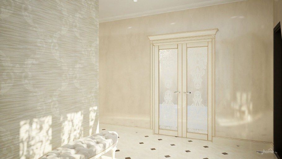 Венецианская штукатурка под мрамор в коридоре