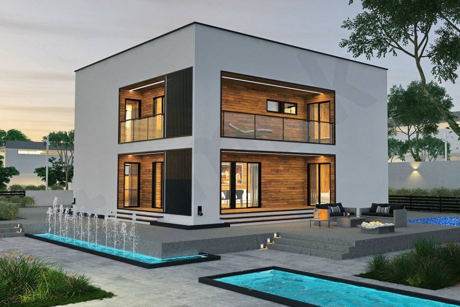 Дуплекс с плоской крышей 20 x 12