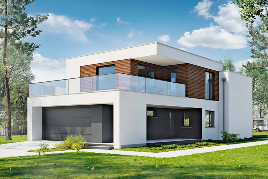 Коттедж с плоской кровлей