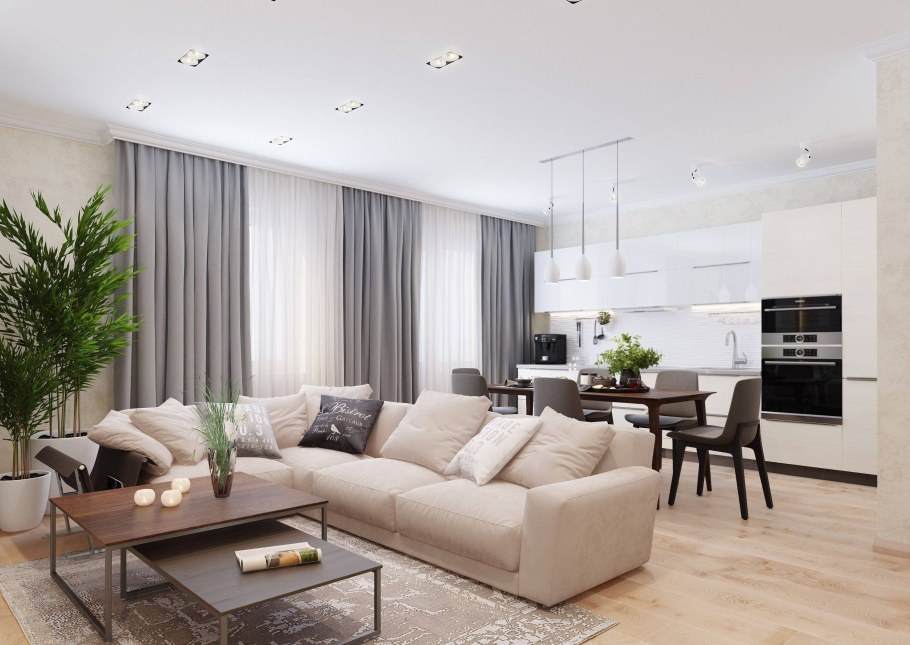 Кухня-гостиная в современном стиле