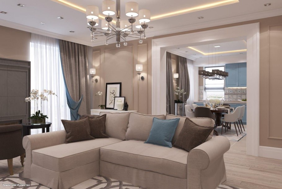 Кухня-столовая-гостиная 40 кв.м