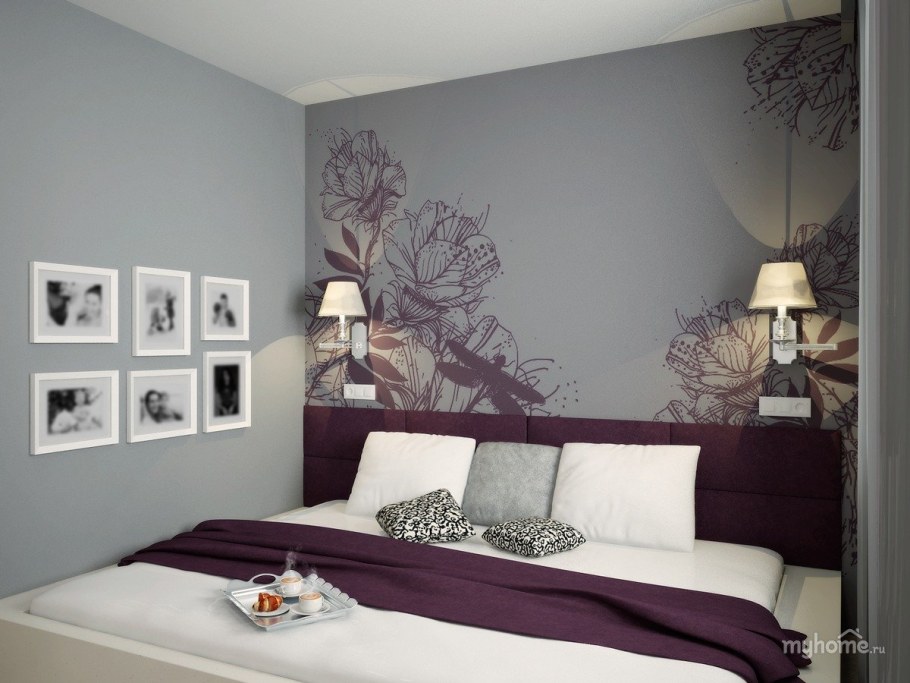 Интерьер в серо сиреневых тонах