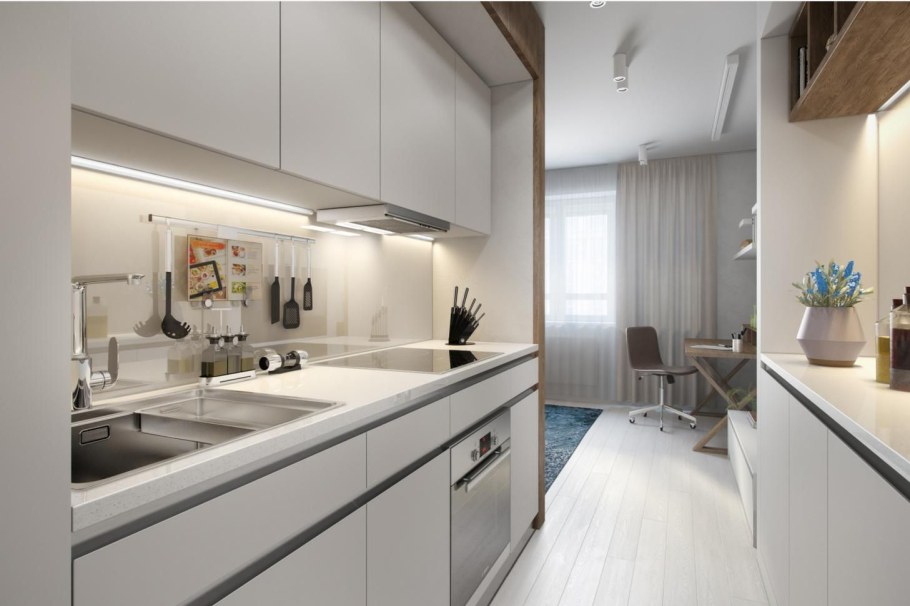 Планировка кухни студии 30 кв.м