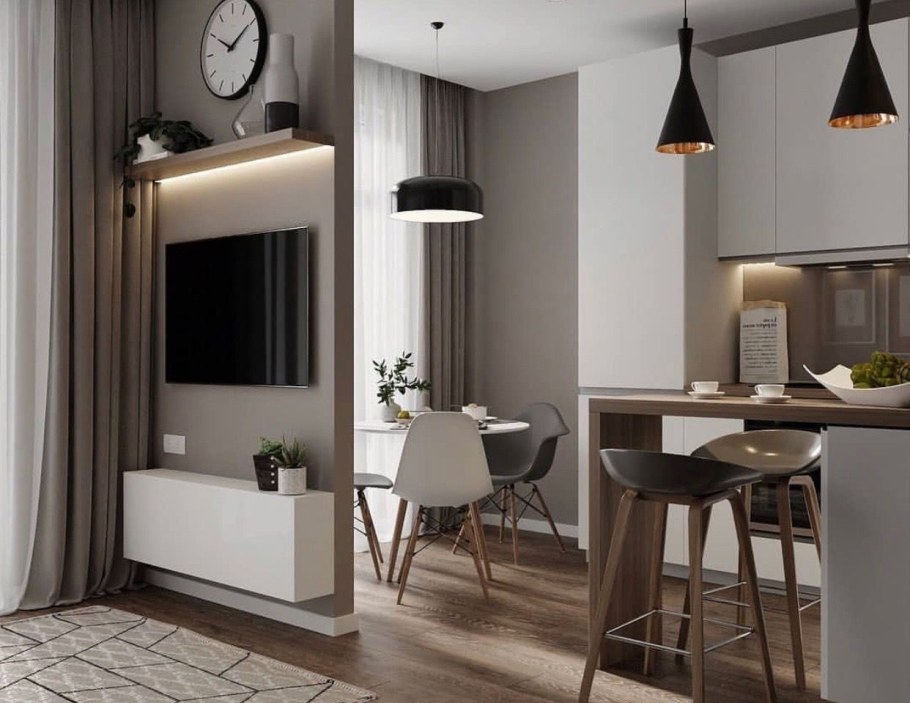 Квартира студия 30м2 интерьер китайский стиль