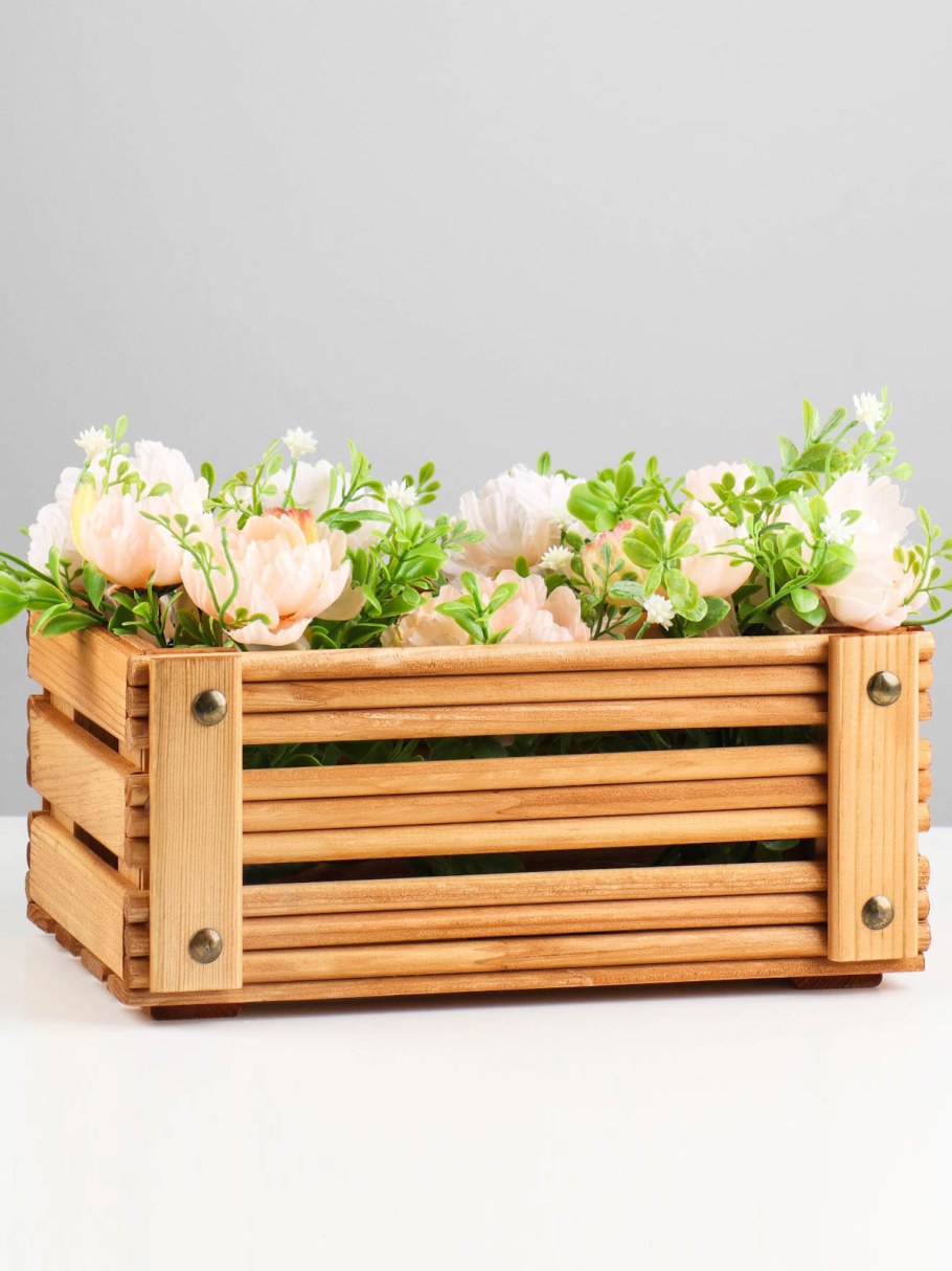 Кашпо деревянное ящик10см 7101202