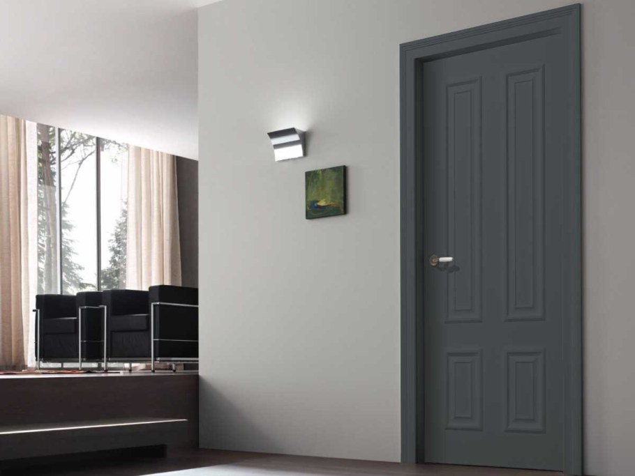 Темно серые межкомнатные двери в интерьере