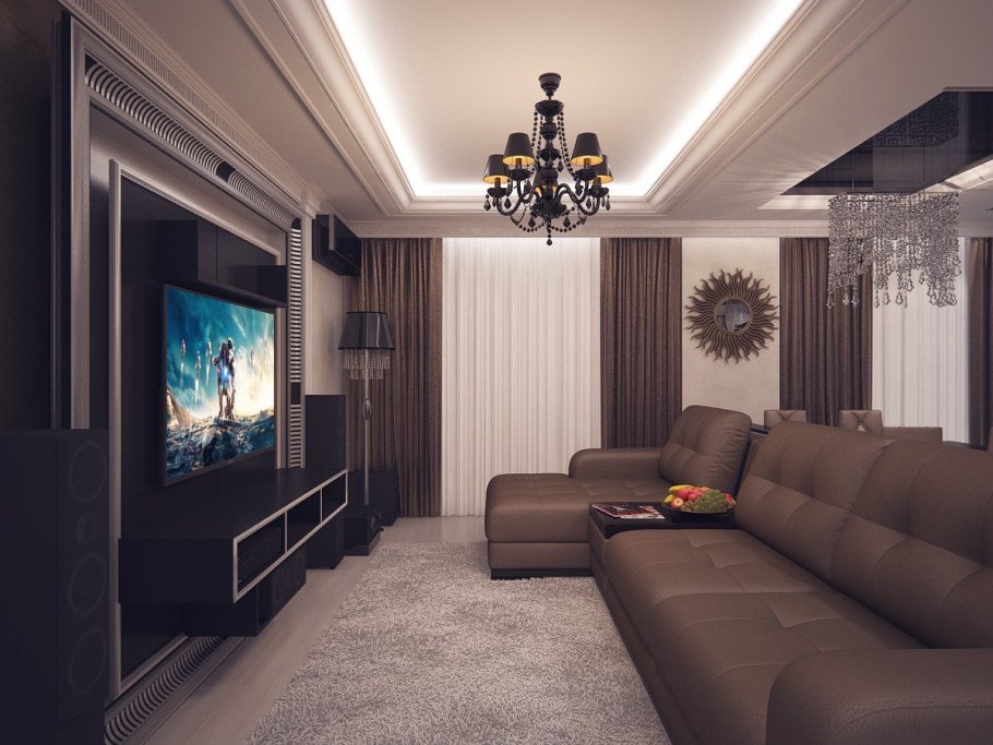 Современный интерьер зала