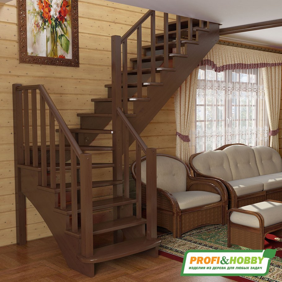 Лестница лс-92м/2 п, сосна (2 уп)