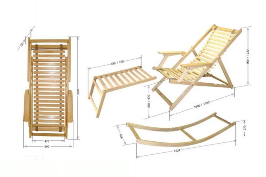 Лежак из дерева