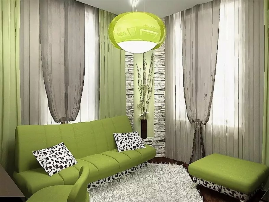 Шторы к салатовым стенам