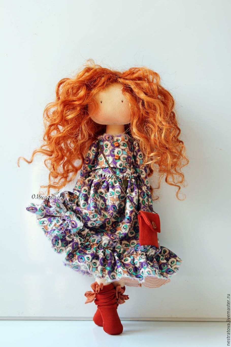 Интерьерная кукла с рыжими волосами