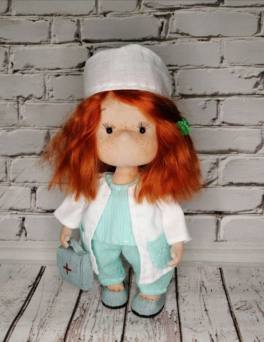 Интерьерные куклы снежки с рыжими волосами