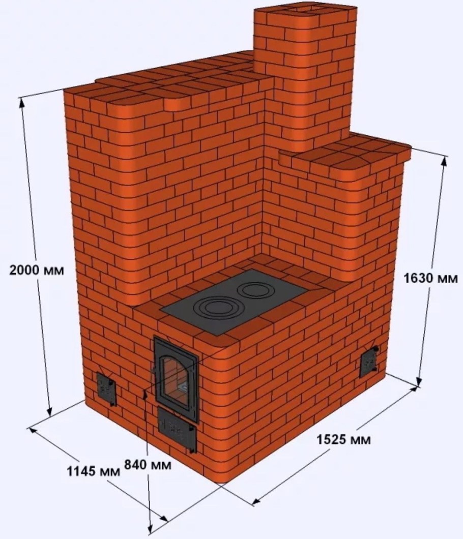 Отопительно варочная печь 3х4 кирпича