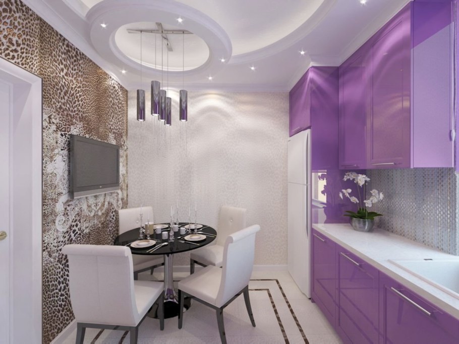 Кухня в сиреневых тонах