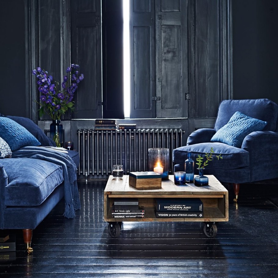 Синий цвет в интерьере