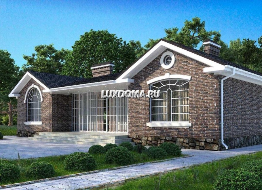 Одноэтажные дома из кирпи