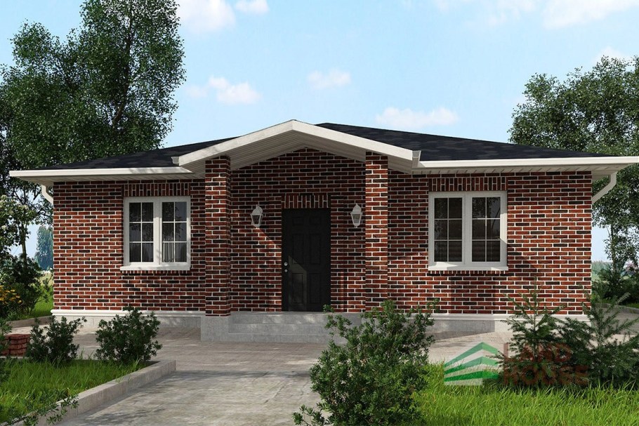 Одноэтажный кирпичный дом 100м2