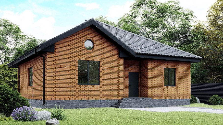 Одноэтажный дом кирпич Браер