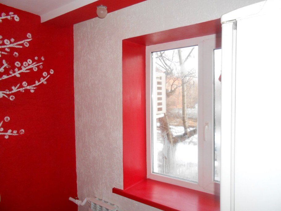 Оконные откосы крашеные