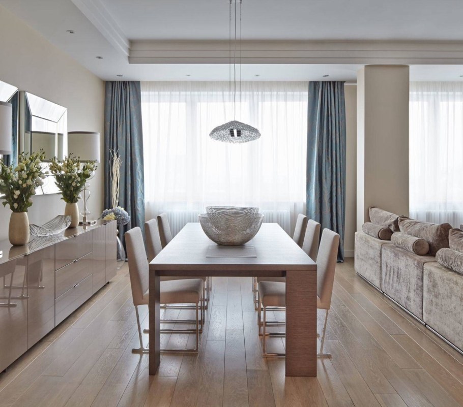 Гостиная с обеденным столом