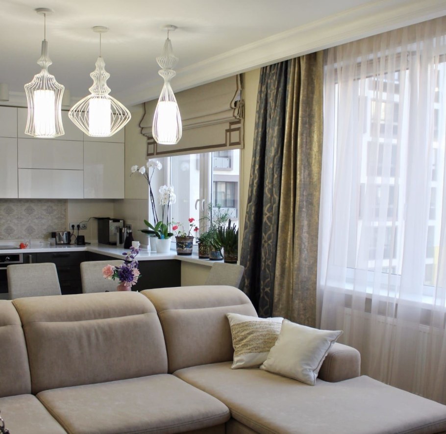Занавески в кухню гостиную