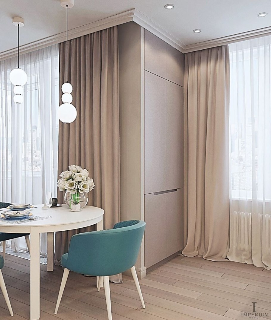 Шторы в кухню-гостиную