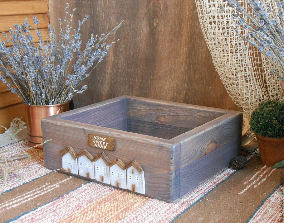 Деревянные ящики для декора