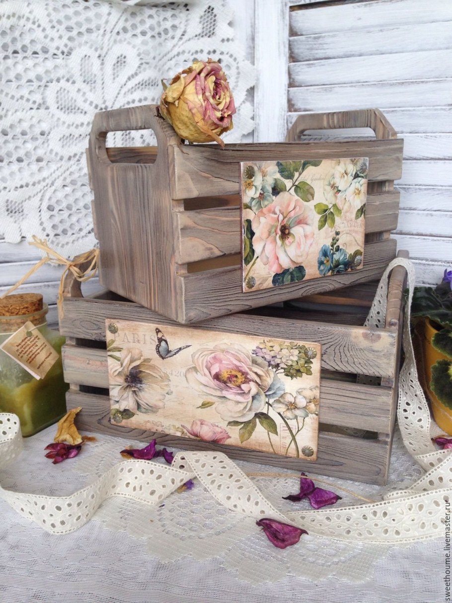 Декупаж ящика деревянного
