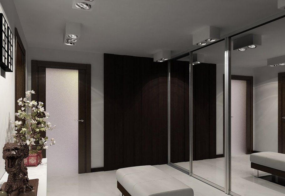 Шкафы-купе в прихожую встроенные зеркальные