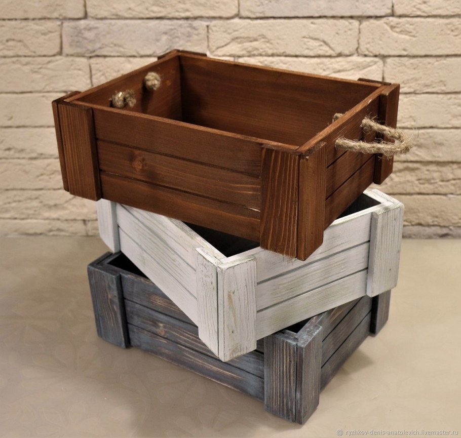 Декоративные ящики из дерева