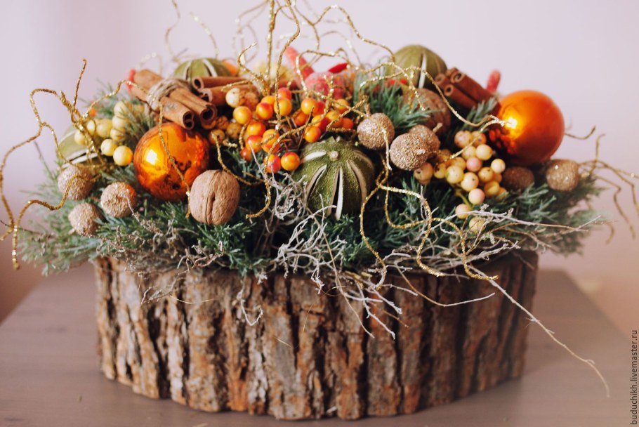 Новогодние композиции из натуральных материалов