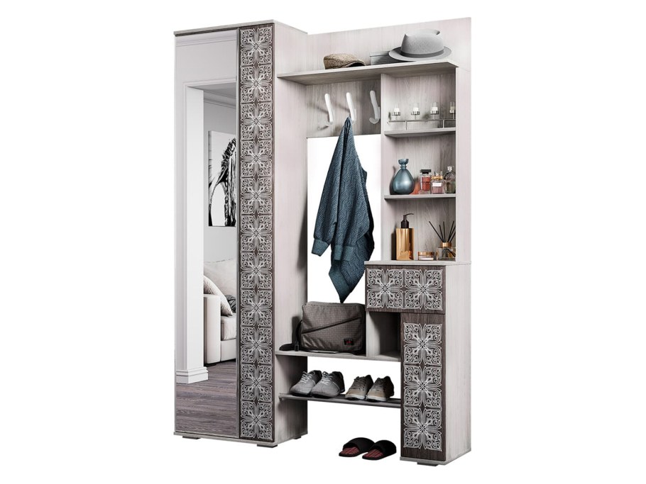 Прихожая "Шанель" (1500*2176*372), ясень светлый/ясень темный