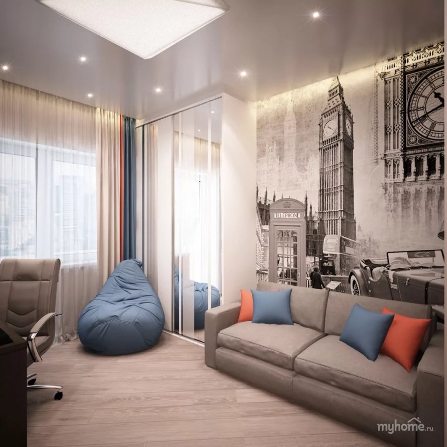 Интерьер комнаты для молодого парня