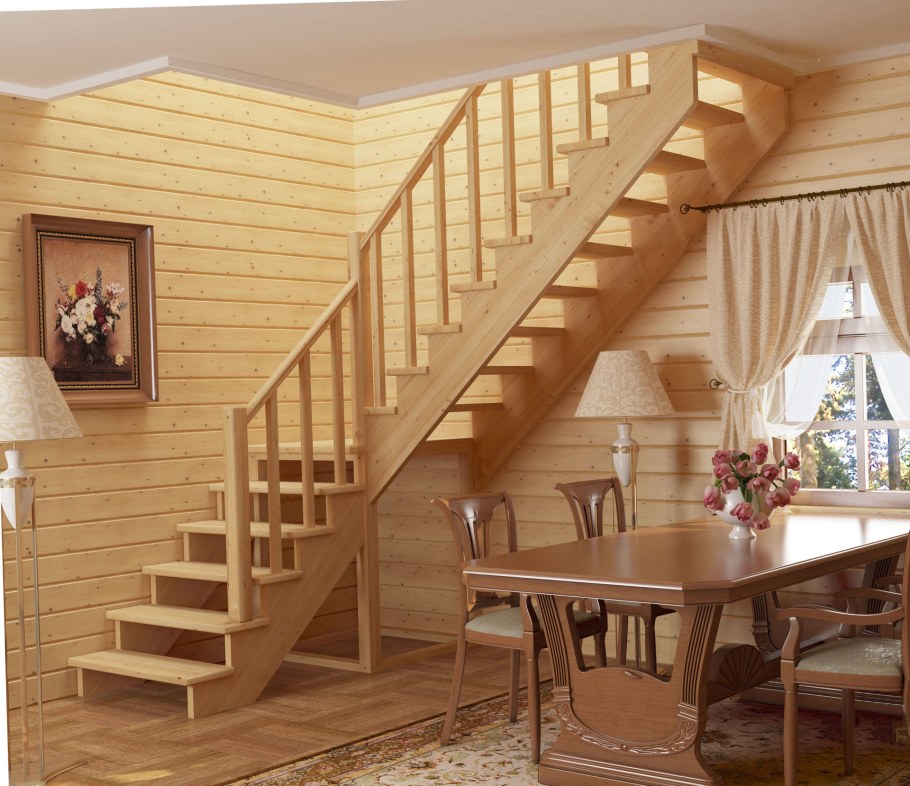 Лестница деревянная к004м