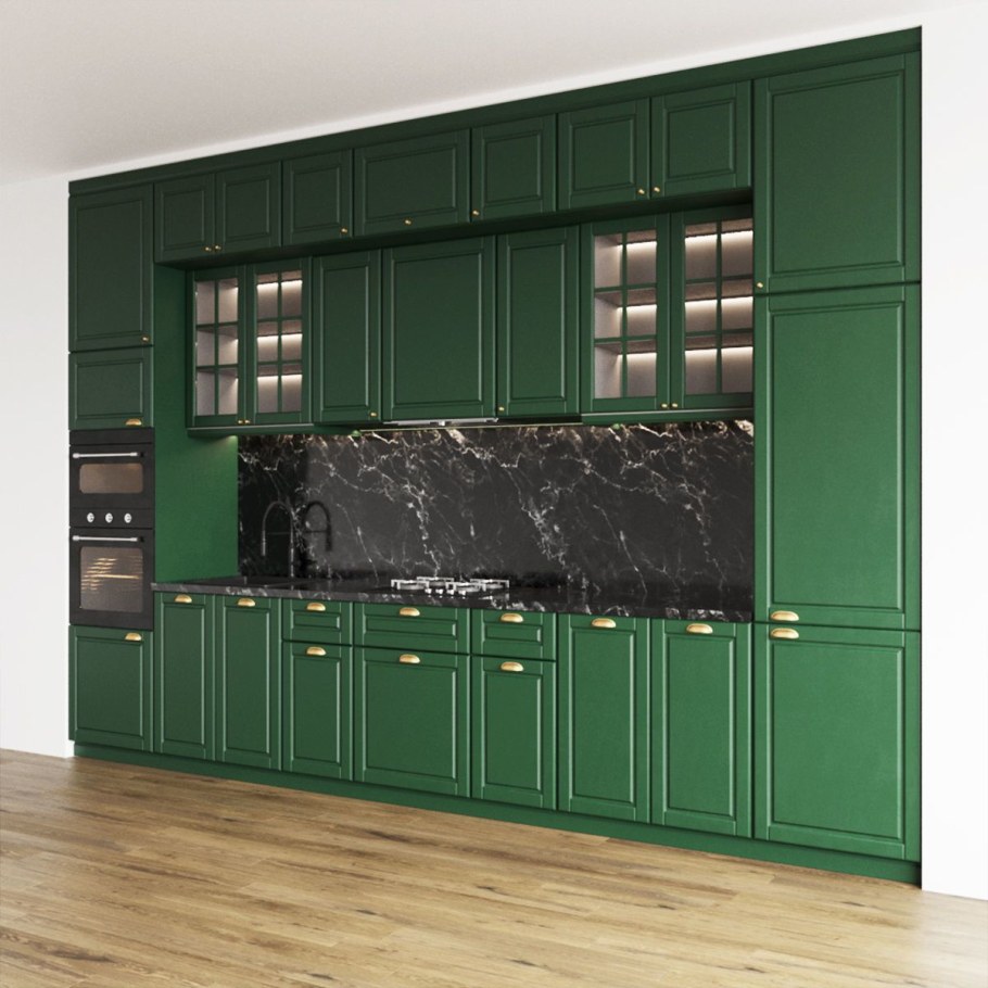 Кухня Будбин зеленая икеа в интерьере