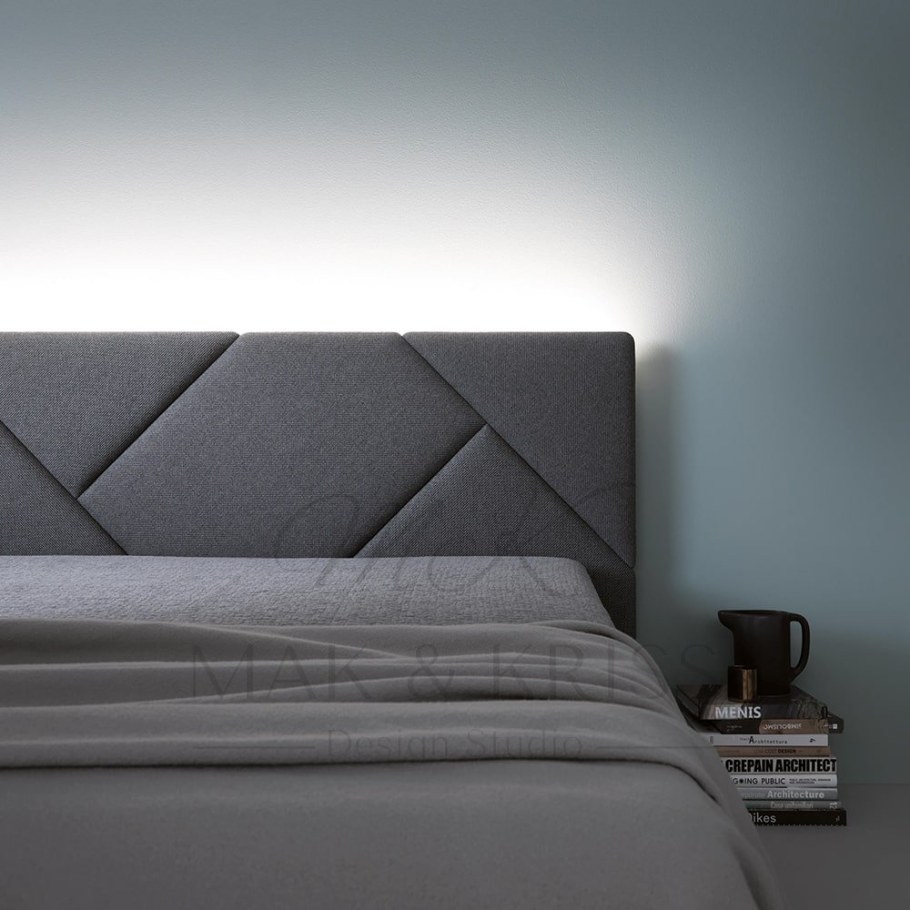 Стеганый велюр изголовье кровать Caspia 02 Vanilla