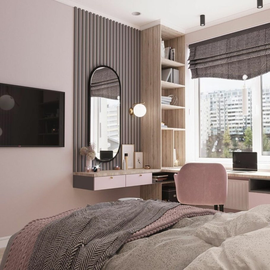 Спальня Неоклассика пыльная роза