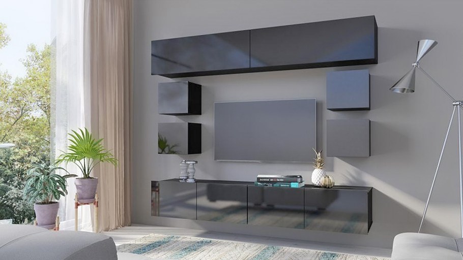 Стенка Модерн - эффект 3d - комплект с led 16к