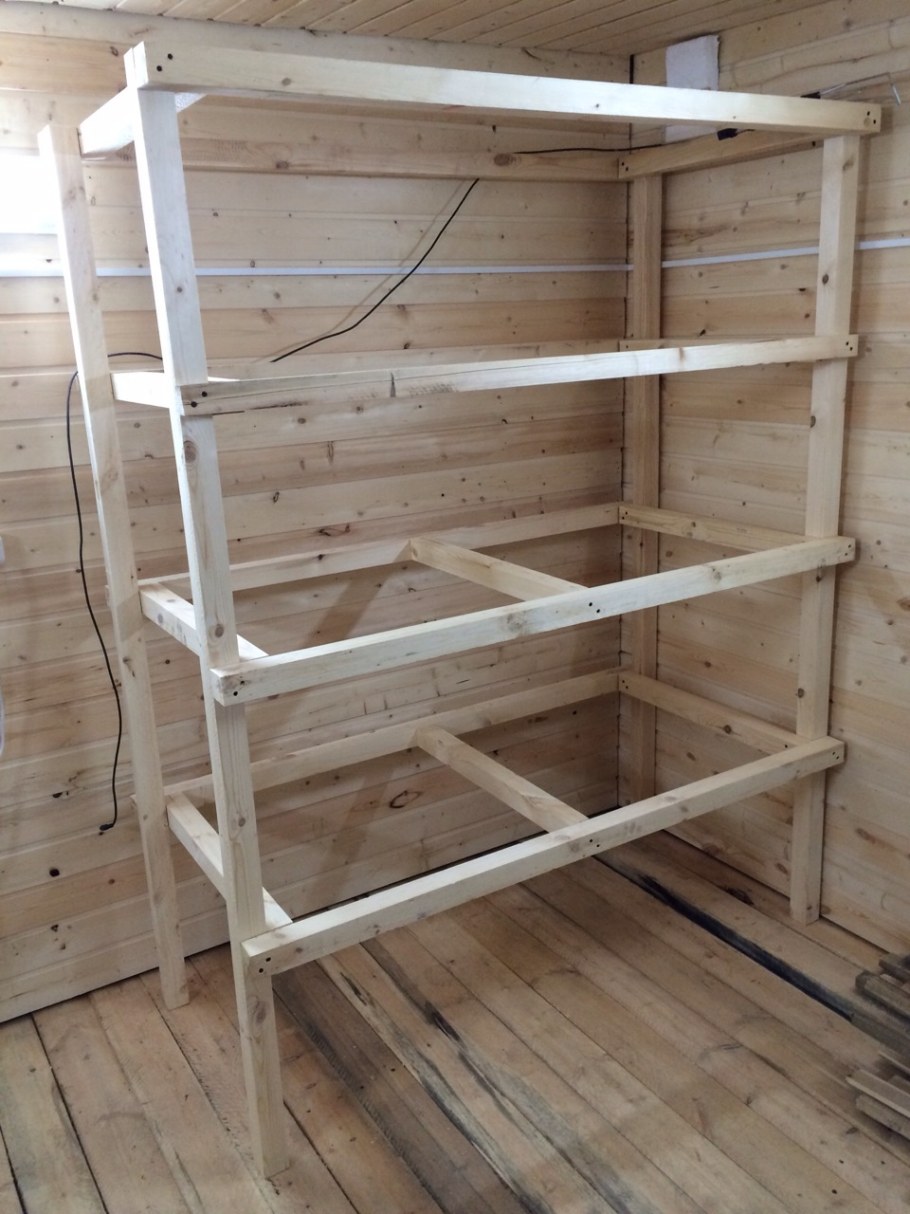 Стеллаж из бруса 50х50