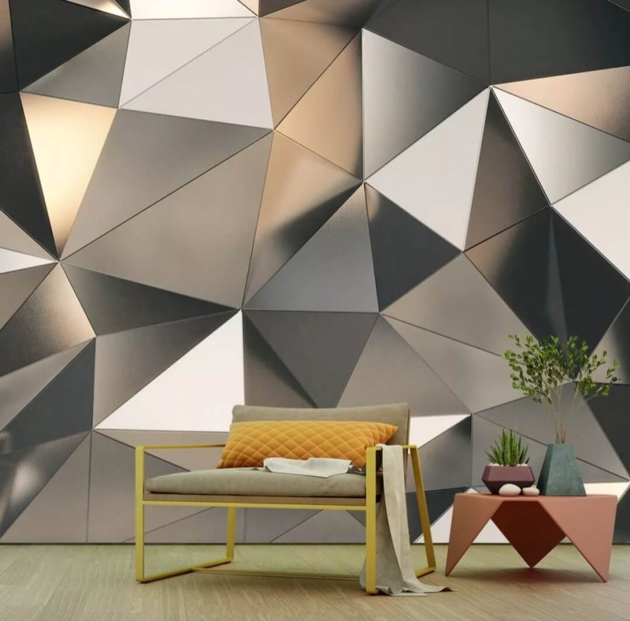 Декор стен геометрическими фигурами