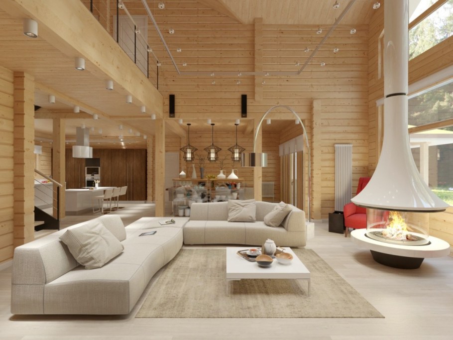 Интерьер деревянного дома