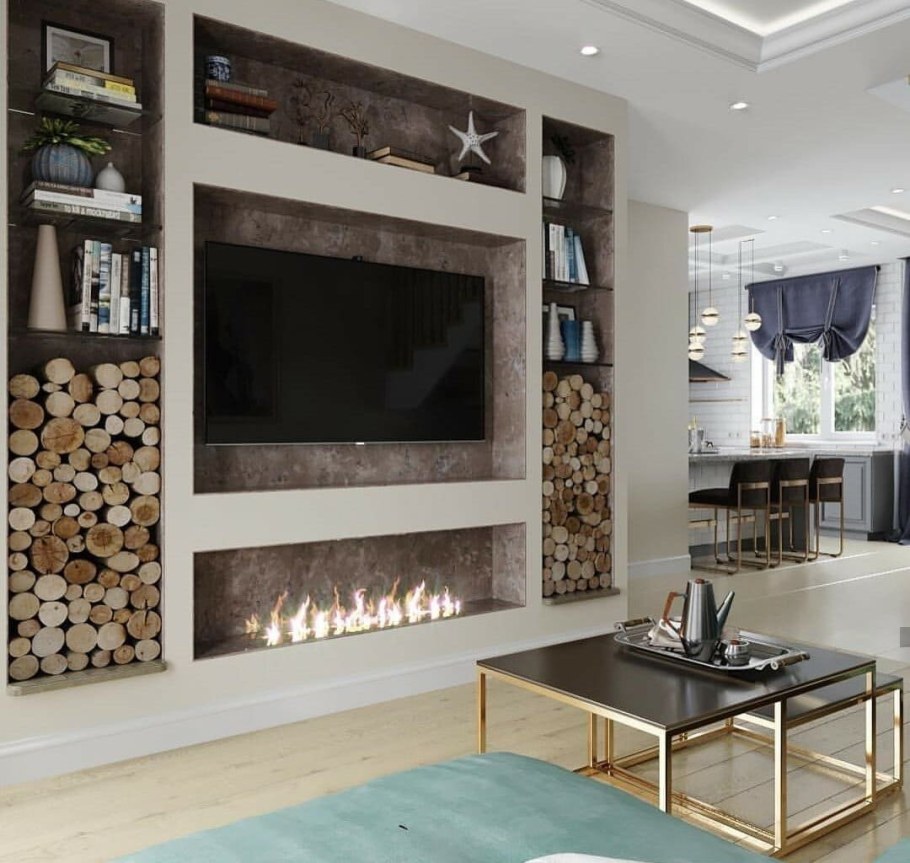 Стенка с камином