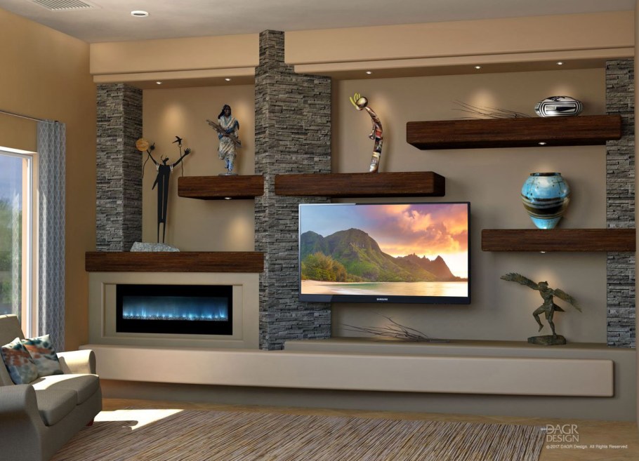 Полка для телевизора из гипсокартона