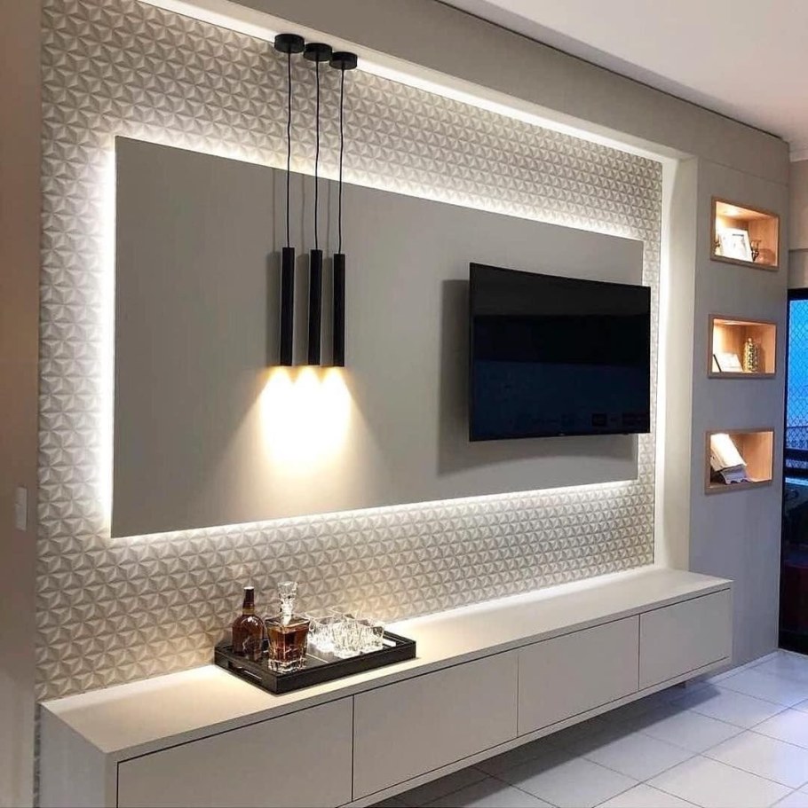 Подсветка стены с телевизором